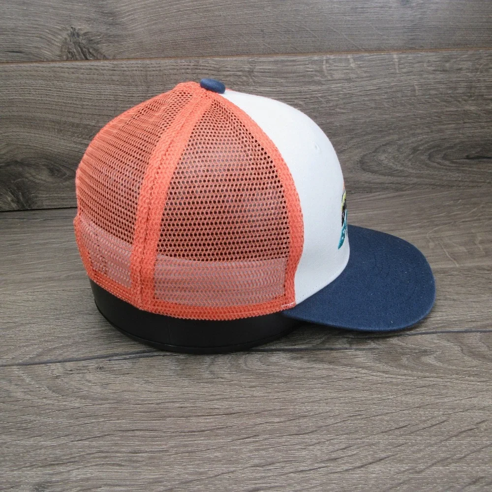 Patagonia Hat Cap Youth Snap Back White Orange Foxxy Fitz Mountain Trucker